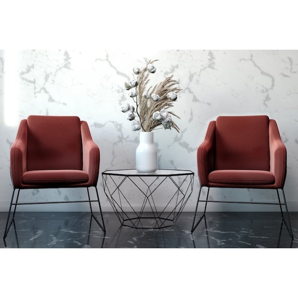 Leisuremod Harmony Velvet Accent Armchair, Royal Rose - HA27PK