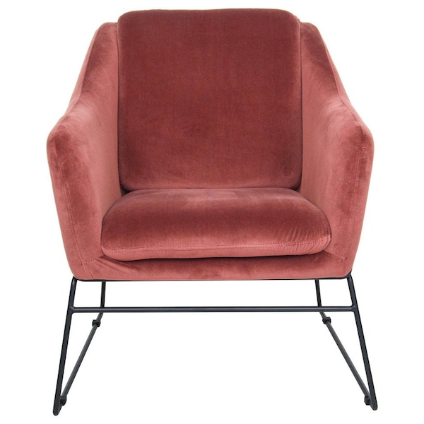 Leisuremod Harmony Velvet Accent Armchair, Royal Rose - HA27PK