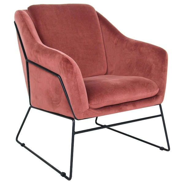 Leisuremod Harmony Velvet Accent Armchair, Royal Rose - HA27PK