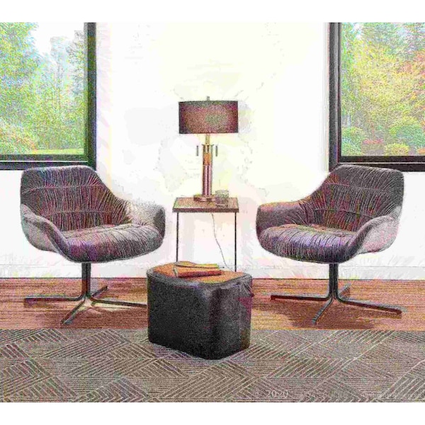 Lumisource Wayne Swivel Lounge Chair - CHR-WYNE BKVGY