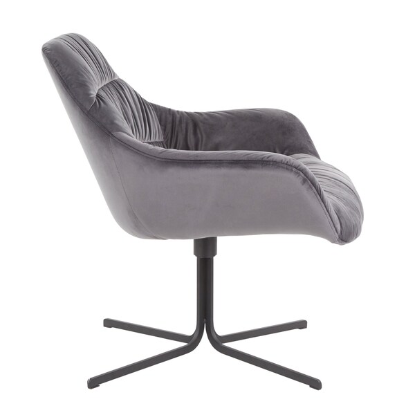 Lumisource Wayne Swivel Lounge Chair - CHR-WYNE BKVGY