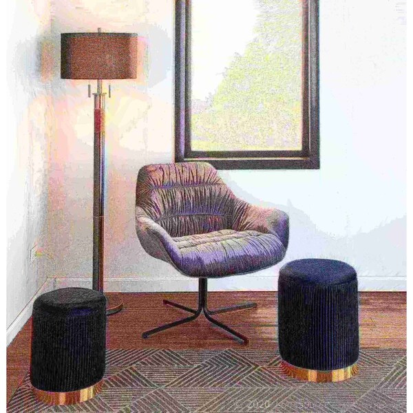 Lumisource Wayne Swivel Lounge Chair - CHR-WYNE BKVGY