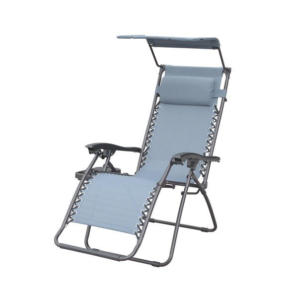 Propation Bonnie Zero Gravity Chair with Sunshade Pillow & Drink Tray, Gray - PR3012178
