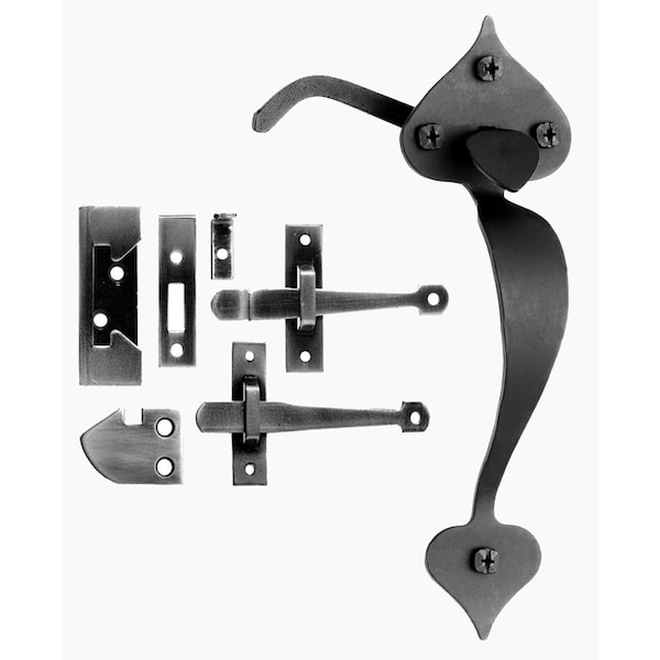 Acorn Mfg Acorn Matte Black Forged Iron Rim Latch - AT8BR