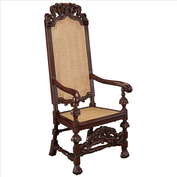 Design Toscano William and Mary Mahogany Armchair - AF1554