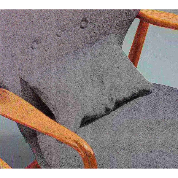 Manhattan Comfort Bradley Accent Chair in Charcoal and Walnut (Set of 2) - 2-AC015-CC
