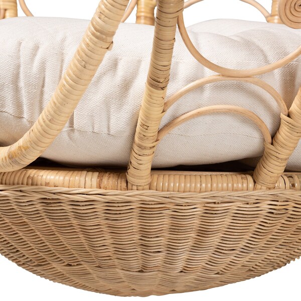 Baxton Studio Umika Modern Bohemian Natural Brown Rattan Hanging Chair - 226-13119-ZORO
