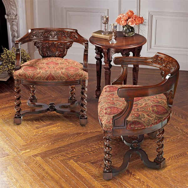 Design Toscano Brussels Library Bergere Chair, PK 2 - AF91556