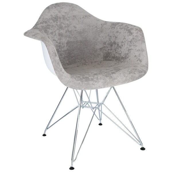 Kd Americana 31 x 24.25 x 25 in. Willow Velvet Eiffel Metal Base Accent Chair, Cloudy Grey - KD3033086
