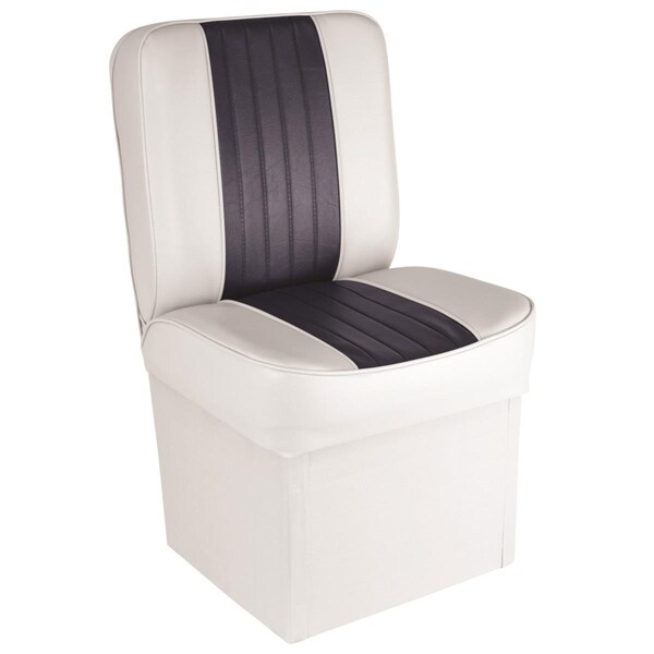 Kd Muebles De Comedor 10 in. Base Jump Seat, White & Navy - KD2687993