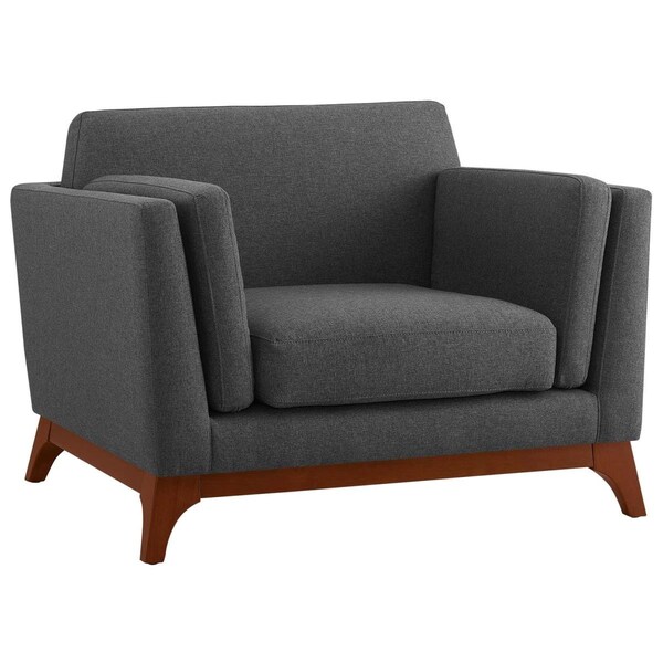 Modway Furniture Chance Upholstered Fabric Armchair - Gray, 30 x 35 x 39.5 in. - EEI-3063-GRY