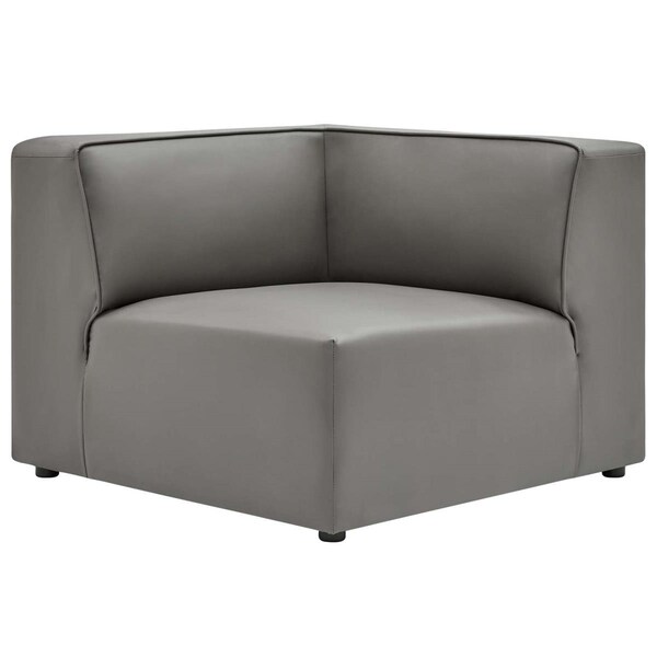 Modway Furniture Mingle Vegan Leather Corner Chair, Gray - EEI-4625-GRY