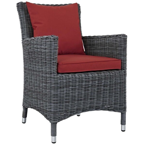 Modway Furniture Summon Dining Outdoor Patio Sunbrella Armchair - Canvas Red, 35 x 25 x 26.5 in. - EEI-1935-GRY-RED