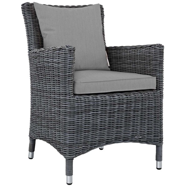 Modway Furniture Summon Dining Outdoor Patio Sunbrella Armchair - Canvas Gray, 35 x 25 x 26.5 in. - EEI-1935-GRY-GRY