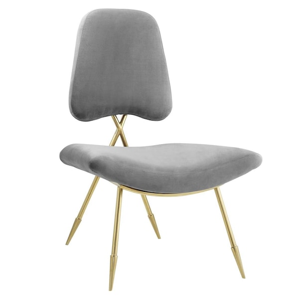Modway Furniture Ponder Upholstered Velvet Lounge Chair - Gray, 37 x 26.5 x 25.5 in. - EEI-2809-GRY