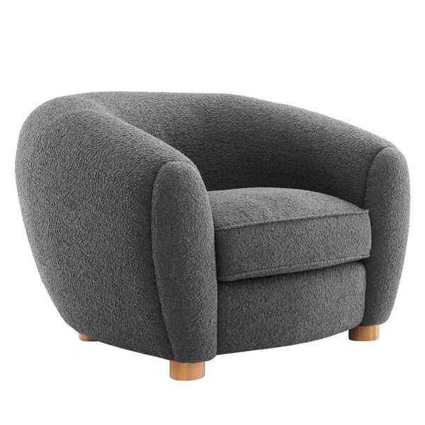 Modway Furniture Abundant Boucle Upholstered Fabric Armchair, Grey - EEI-6025-GRY