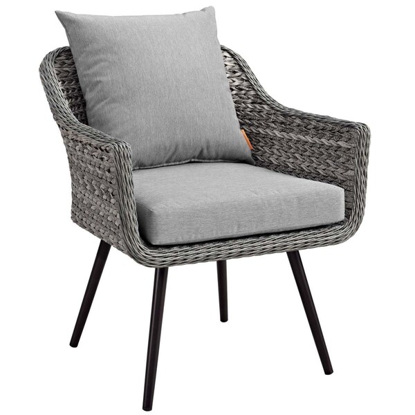 Modway Furniture Endeavor Outdoor Patio Wicker Rattan Armchair, Gray - EEI-3023-GRY-GRY