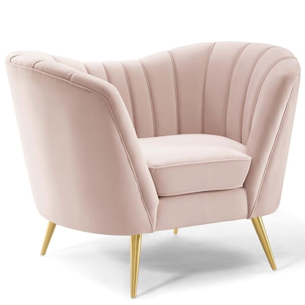 Modway Furniture Opportunity Performance Velvet ArmChair - Pink - EEI-3874-PNK