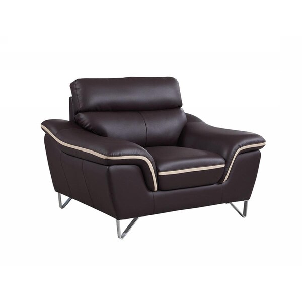 Kd Estanteria Contemporary Leather Chair, Brown - 36 in. - KD3082522