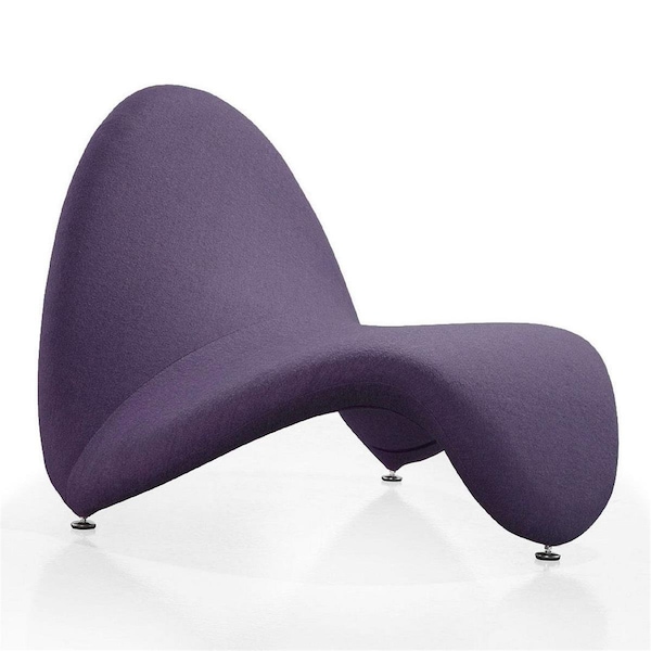 Designed To Furnish MoMa Purple Wool Blend Accent Chair, 26.4 x 32.3 x 31.9 in. - DE3063207