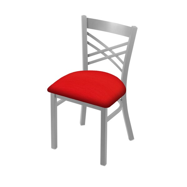 Holland Bar Stool Co 620 Catalina 18" Chair with Anodized Nickel Finish and Canter Red Seat - 62018AN011