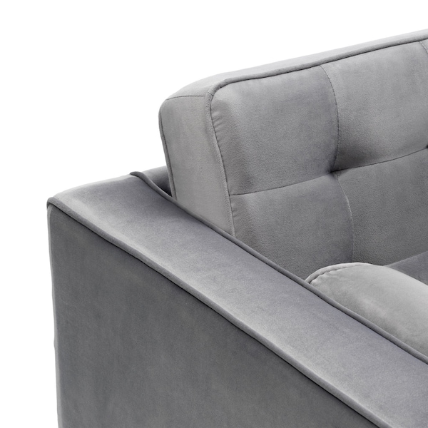 Armen Living Somerset Gray Velvet Mid Century Modern Club Chair - LCSM1GREY