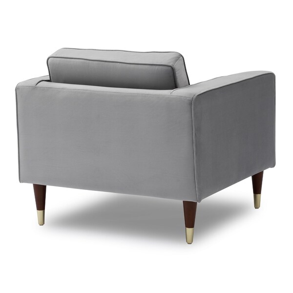 Armen Living Somerset Gray Velvet Mid Century Modern Club Chair - LCSM1GREY