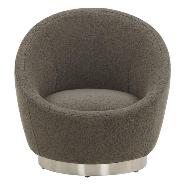 Safavieh Pippa Faux Lamb Wool Swivel Chair, Dark Grey & Silver - SFV4728C