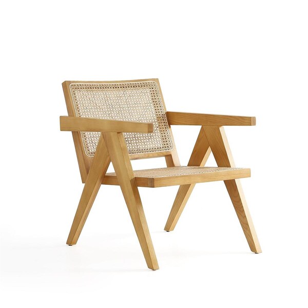 Designed To Furnish 28.74 x 29.53 x 22.64 in. Hamlet Accent Chair, Nature Cane - DE3073857