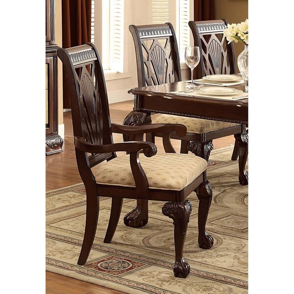 Made4Mattress 41.5 x 26.5 x 24 in. Norwich Arm Chair - Warm Cherry & Beige - Set of 2 - MA2586374