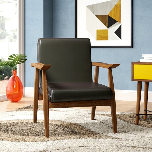 Manhattan Comfort ArchDuke 2- Piece Loveseat and Armchair in Black and Amber - 2-LSAC01-BK
