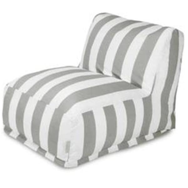 Majestic Home Majestic Home 85907238063 Vertical Stripe Gray Bean Bag Lounger Chair - 36 x 27 x 24 in. - 85907238063