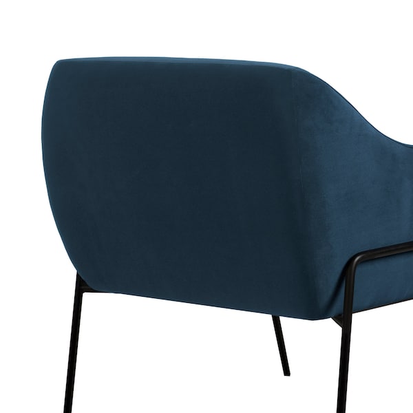 Armen Living Karen Blue Velvet Modern Accent Chair - LCKRCHBLU