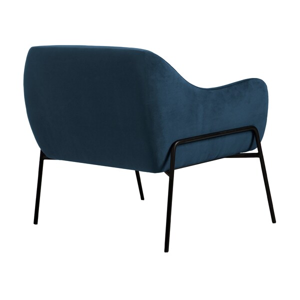 Armen Living Karen Blue Velvet Modern Accent Chair - LCKRCHBLU