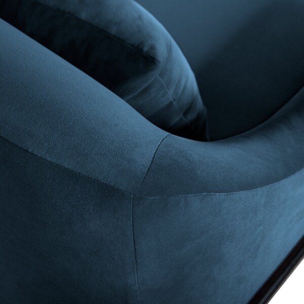 Armen Living Karen Blue Velvet Modern Accent Chair - LCKRCHBLU