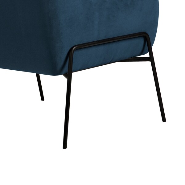 Armen Living Karen Blue Velvet Modern Accent Chair - LCKRCHBLU