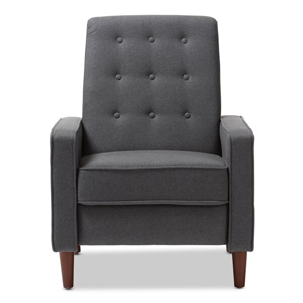 Baxton Studio Mathias Mid-century Modern Grey Upholstered Lounge Chair - 143-8136