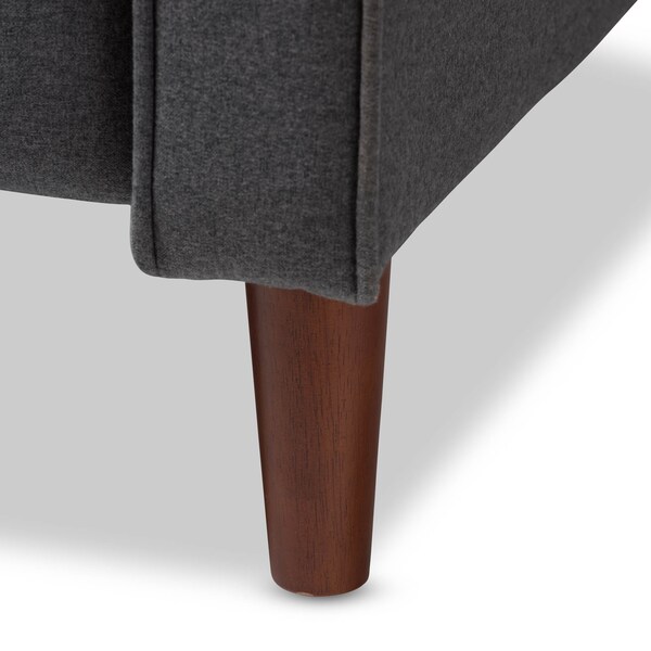 Baxton Studio Mathias Mid-century Modern Grey Upholstered Lounge Chair - 143-8136
