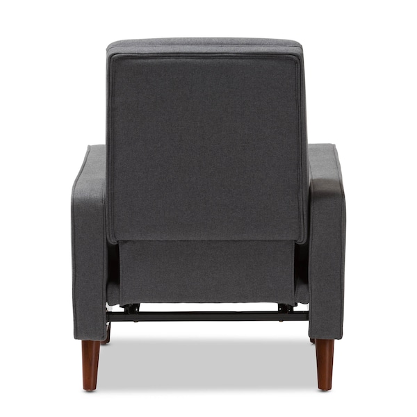 Baxton Studio Mathias Mid-century Modern Grey Upholstered Lounge Chair - 143-8136