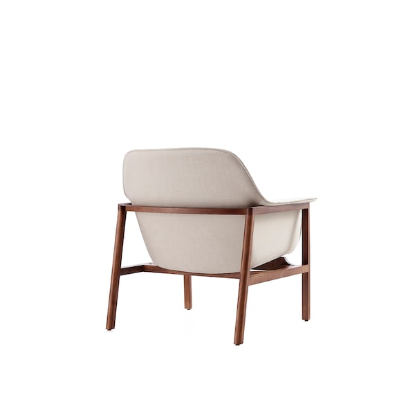 Manhattan Comfort Miller Accent Chair in Cream and Walnut - AC007-CR