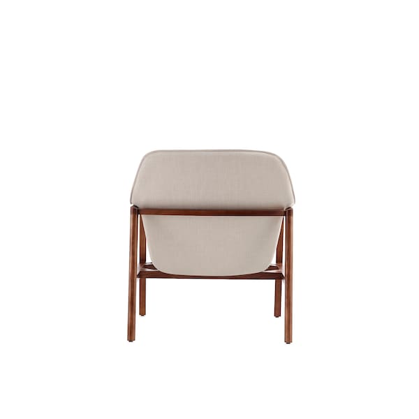 Manhattan Comfort Miller Accent Chair in Cream and Walnut - AC007-CR