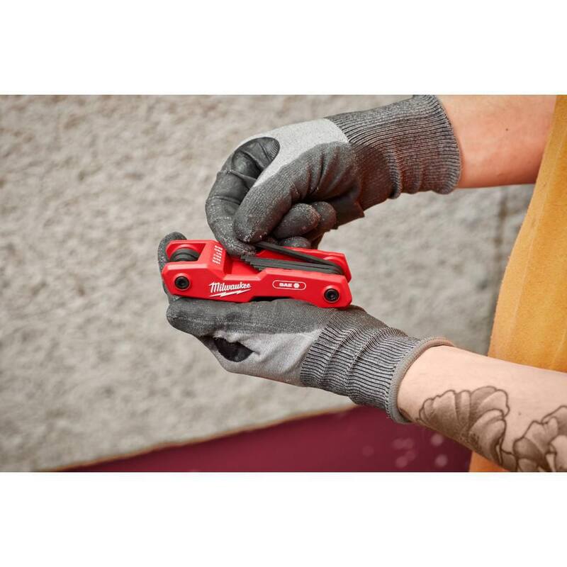 Milwaukee Folding SAE Hex Key Set (9-Piece) with 4-in-1 Precision Multi-Bit Screwdriver - 48-22-2181-48-22-2930