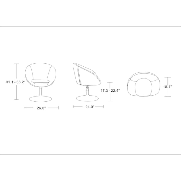 Manhattan Comfort Hopper Swivel Adjustable Height Chair in Blue and Polished Chrome (Set of 2) - 2-AC036-BL