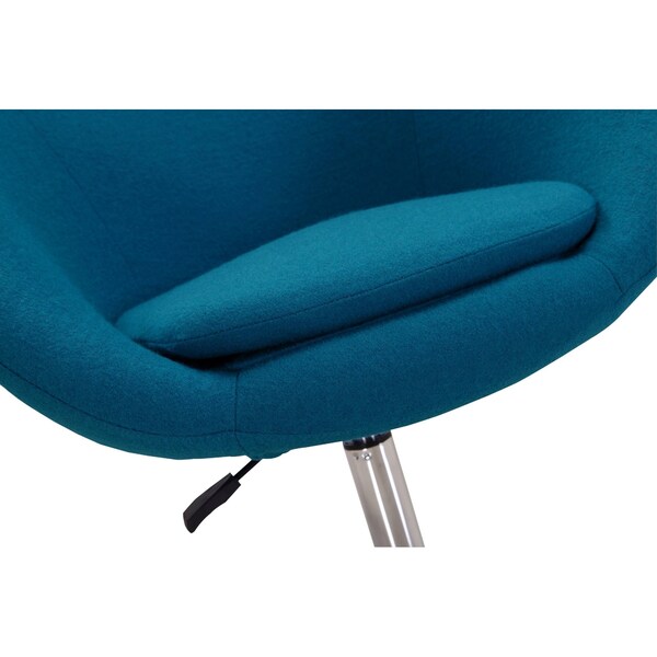 Manhattan Comfort Hopper Swivel Adjustable Height Chair in Blue and Polished Chrome (Set of 2) - 2-AC036-BL