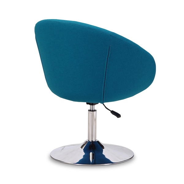 Manhattan Comfort Hopper Swivel Adjustable Height Chair in Blue and Polished Chrome (Set of 2) - 2-AC036-BL