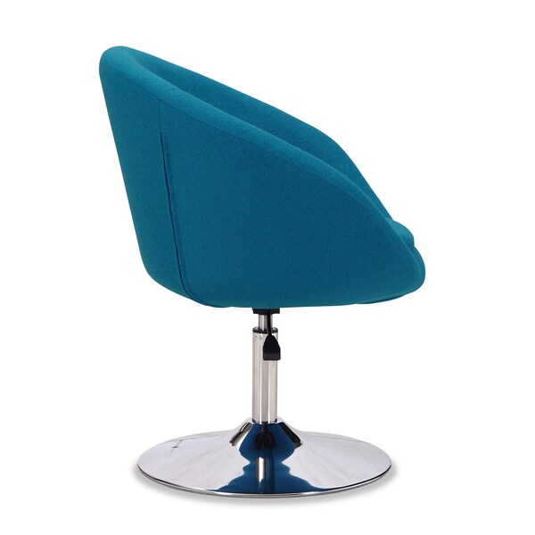 Manhattan Comfort Hopper Swivel Adjustable Height Chair in Blue and Polished Chrome (Set of 2) - 2-AC036-BL