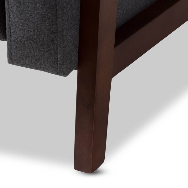 Baxton Studio Halstein Mid-century Modern Grey Upholstered Lounge Chair - 143-8139