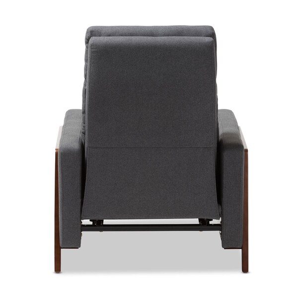 Baxton Studio Halstein Mid-century Modern Grey Upholstered Lounge Chair - 143-8139