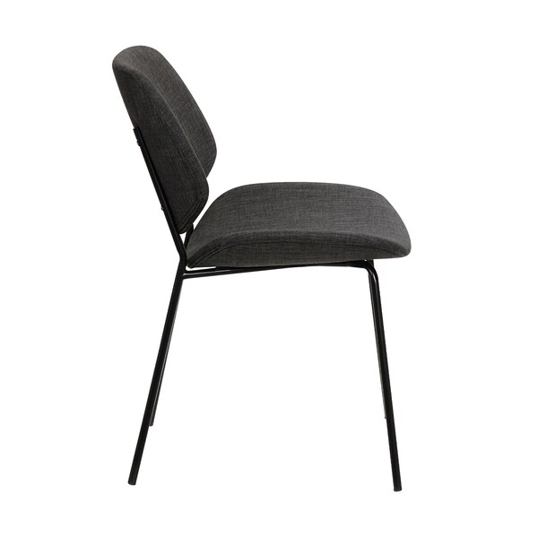 Armen Living Quest Charcoal Modern Dining Accent Chair - LCQUSIBLCH