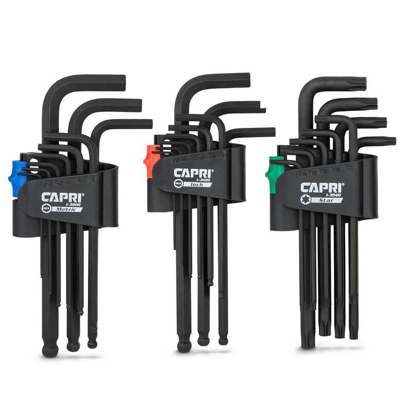 Capri Tools S2 Steel SAE/Metric Long Arm Hex and Torx Key Set (27-Piece) - CP130MST